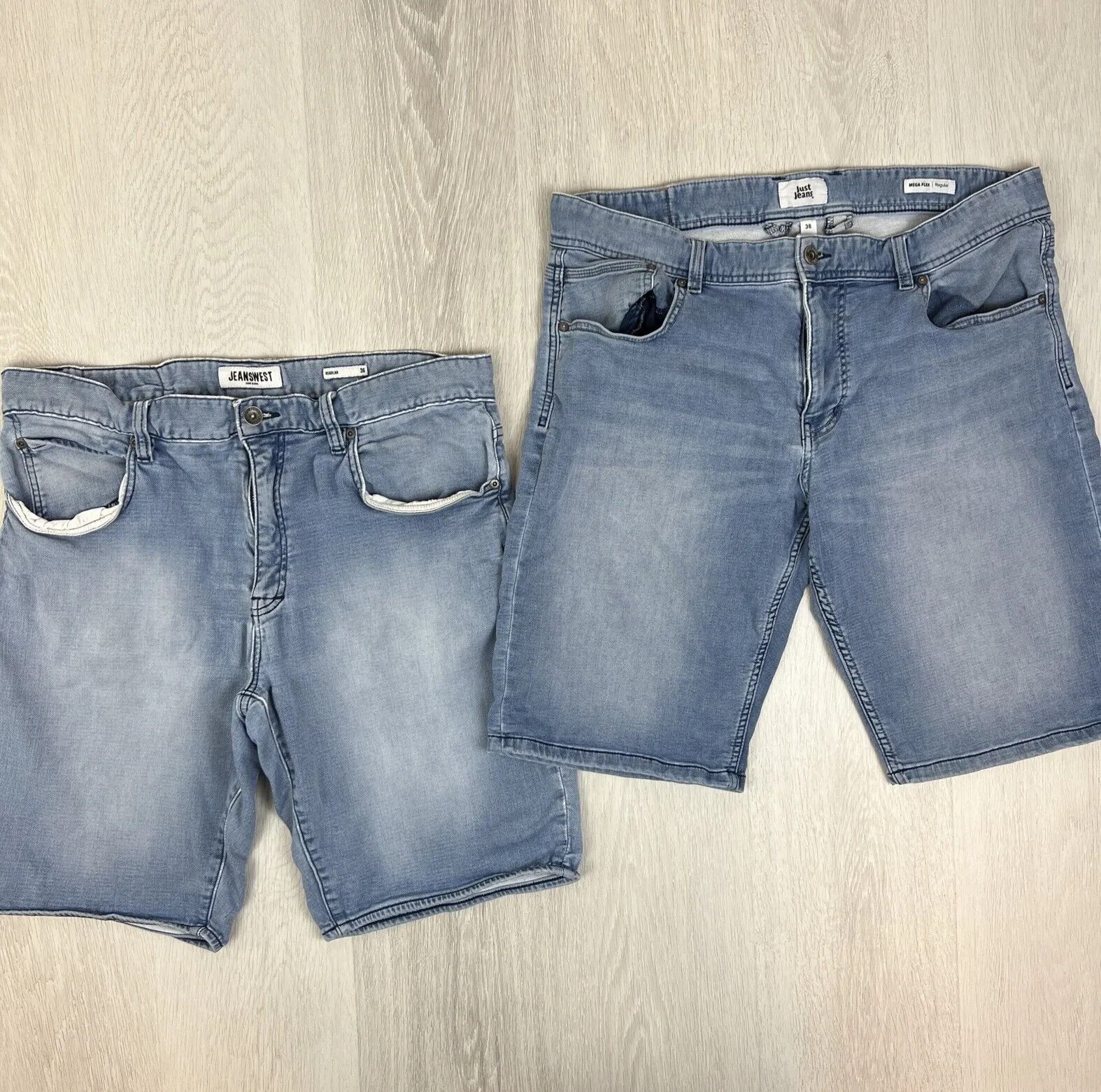 Jeanswest & Just Jeans Mens Stretch Denim Jean Shorts Size 36 (2 Pairs)