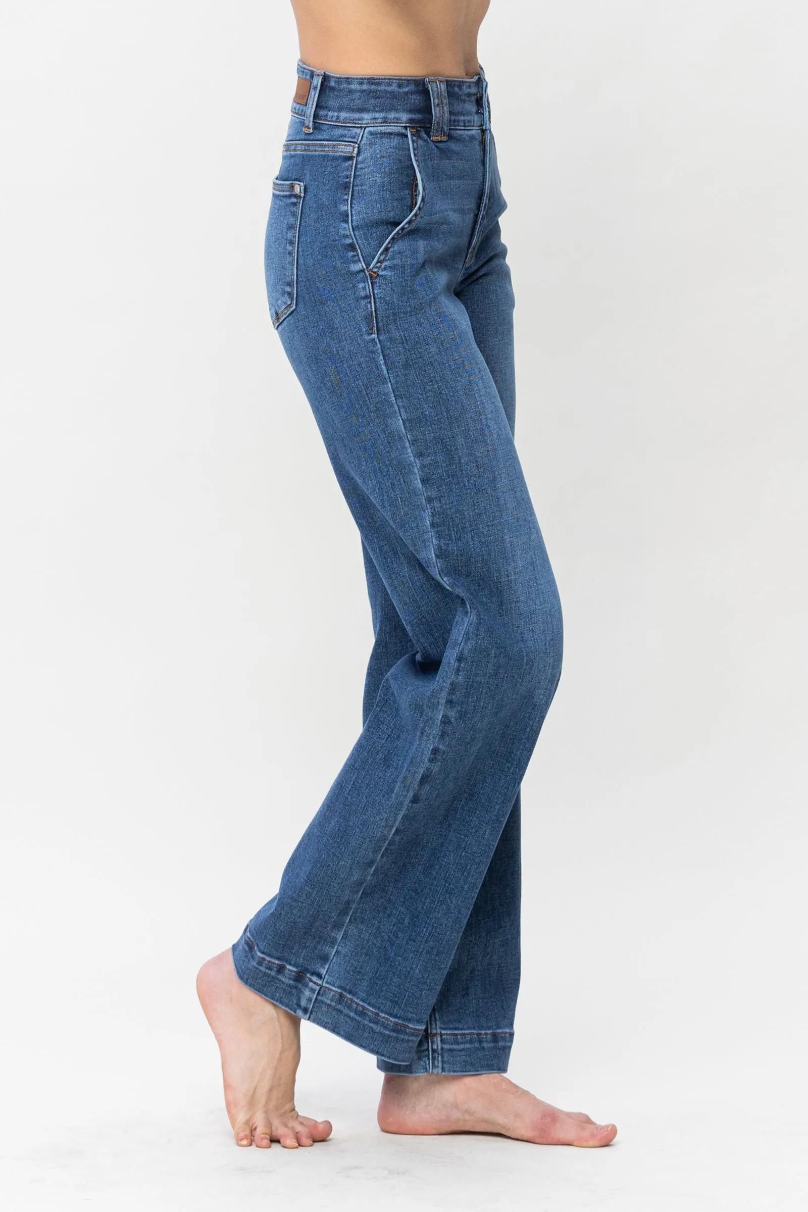 Judy Blue High Waist Double Button Wide Leg