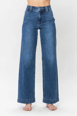Judy Blue High Waist Double Button Wide Leg