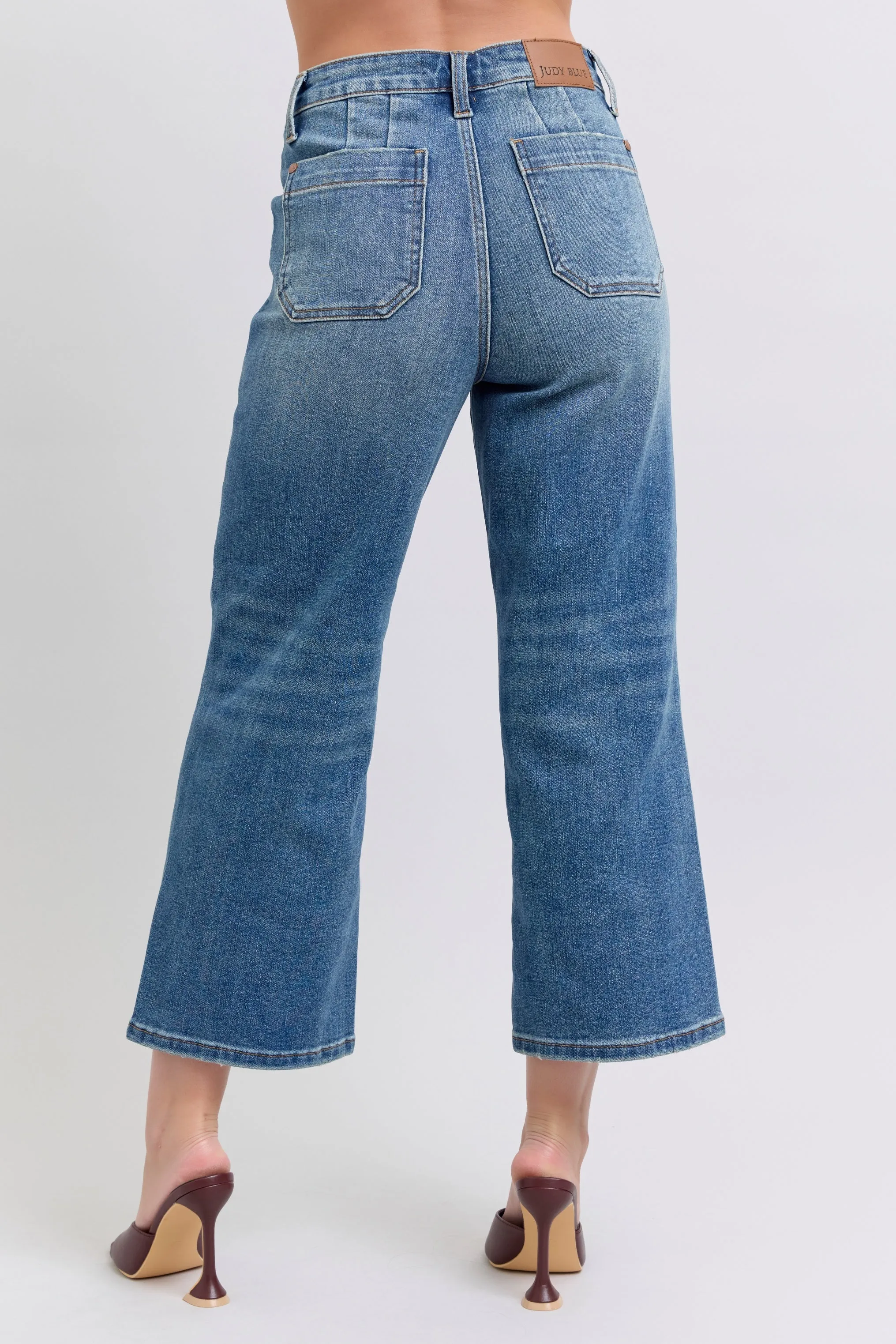 Judy Blue HW Utility Pockets Crop Wide