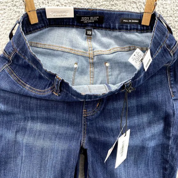 Judy Blue Jeans Women 14W High Waist Skinny‎ PullOn Classic Core Y2k Boho Basics