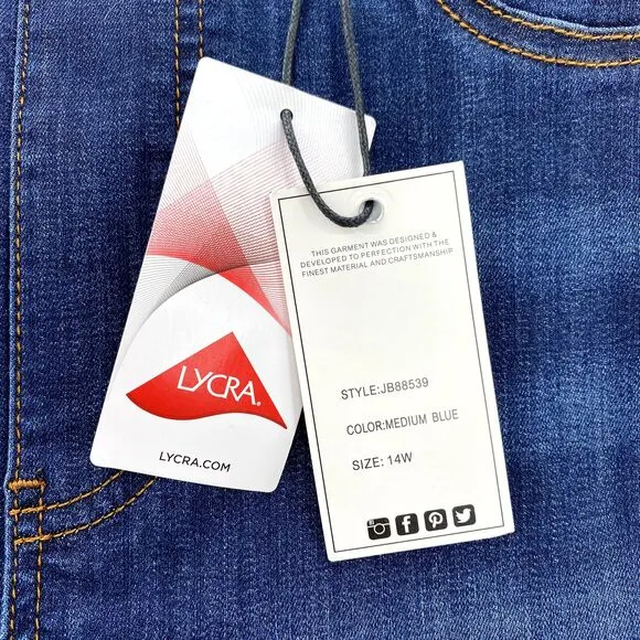 Judy Blue Jeans Women 14W High Waist Skinny‎ PullOn Classic Core Y2k Boho Basics