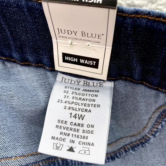 Judy Blue Jeans Women 14W High Waist Skinny‎ PullOn Classic Core Y2k Boho Basics
