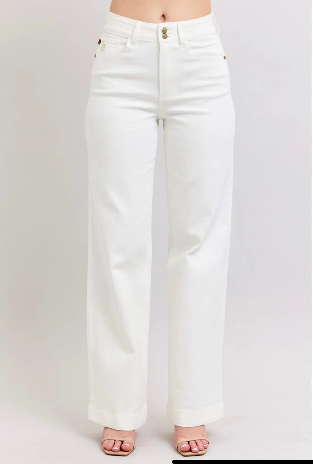 Judy Blue White Wide Jeans