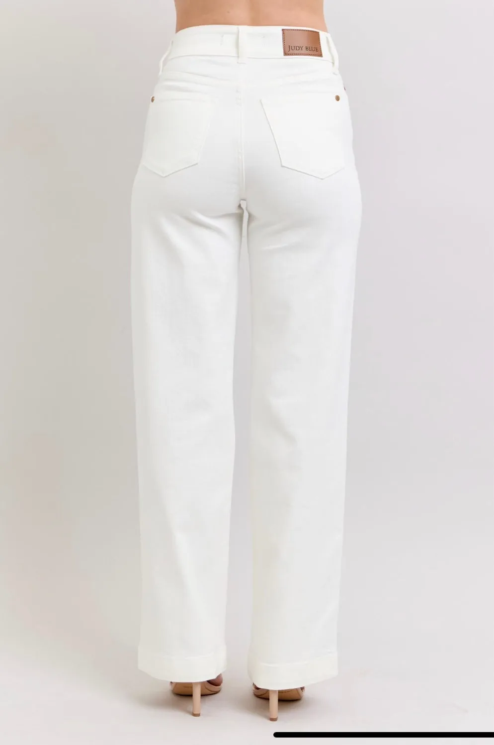 Judy Blue White Wide Jeans