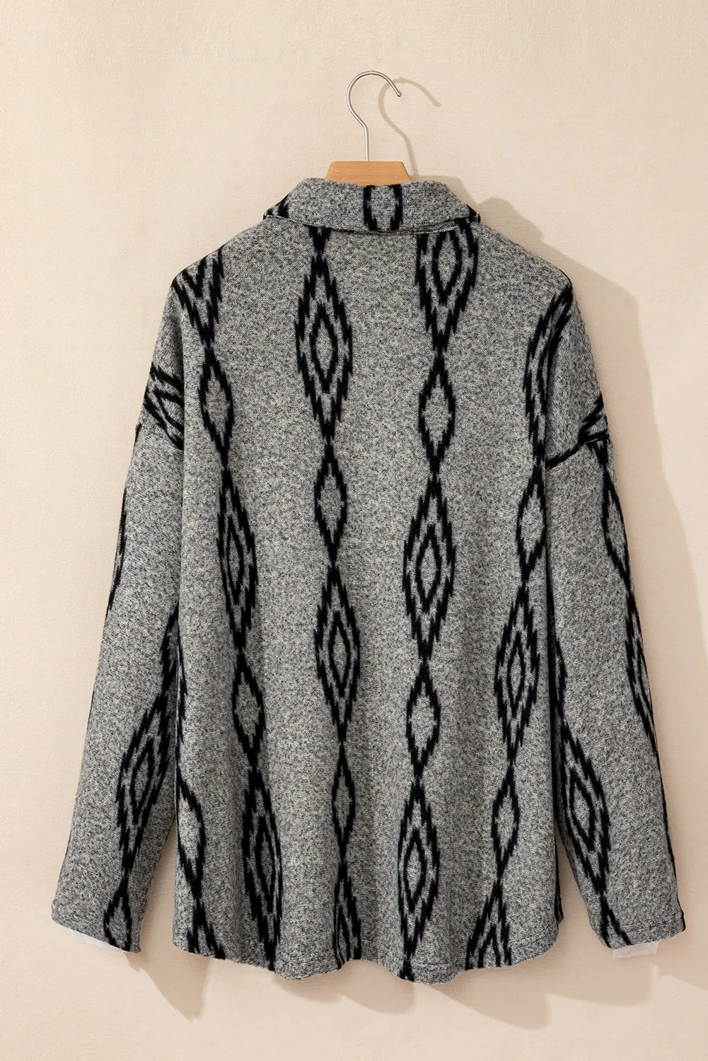 KaleaBoutique Aztec Contrast Chest Pockets Loose Shacket
