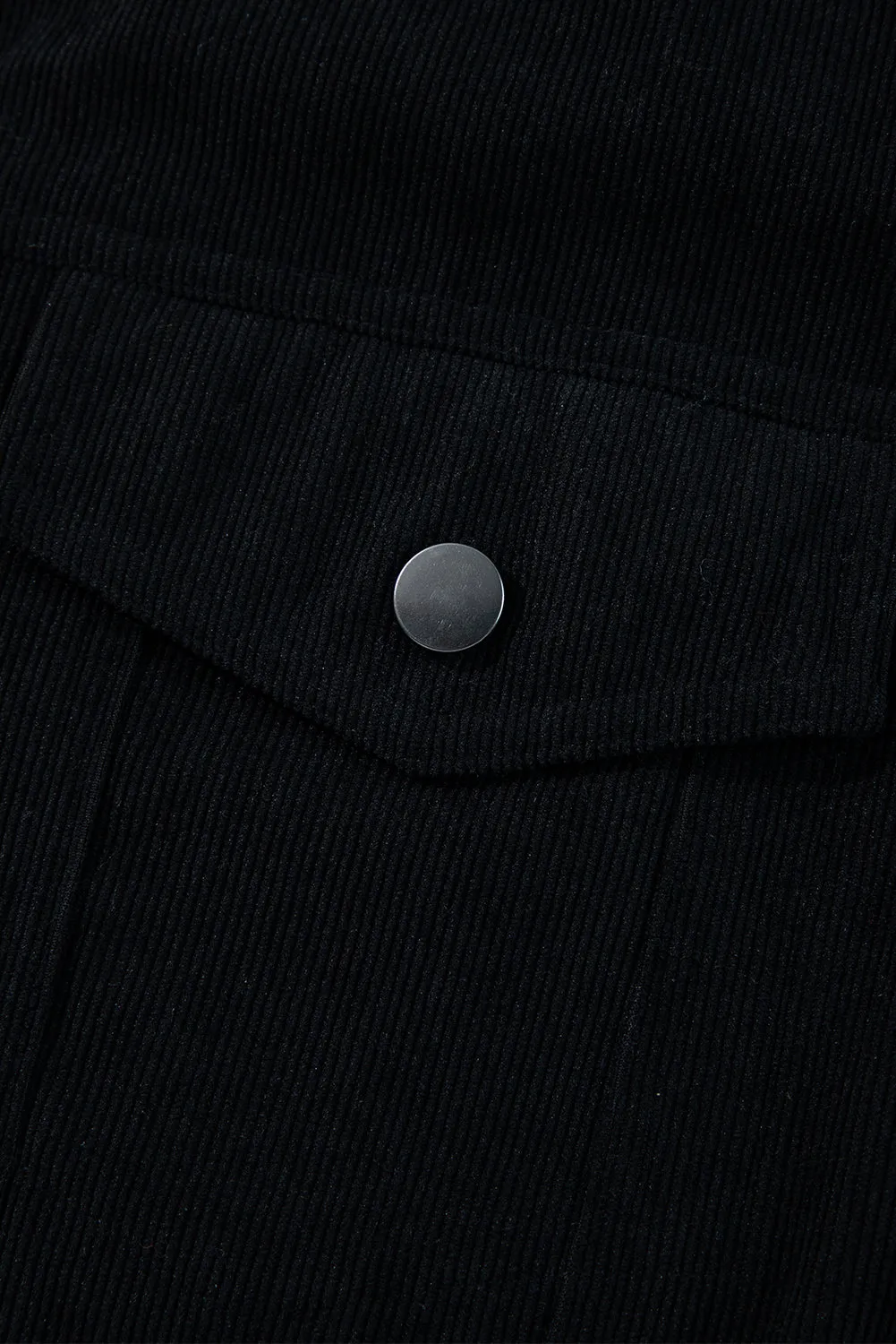 KaleaBoutique Fleece Lined Button-up Collared Corduroy Crop Jacket