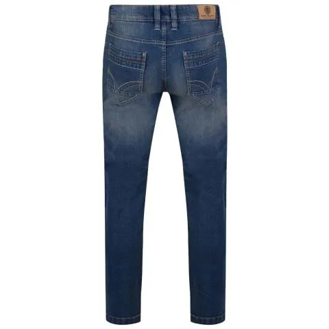 KAM Mens Regular Stretch Mid Blue Jeans (Harper)