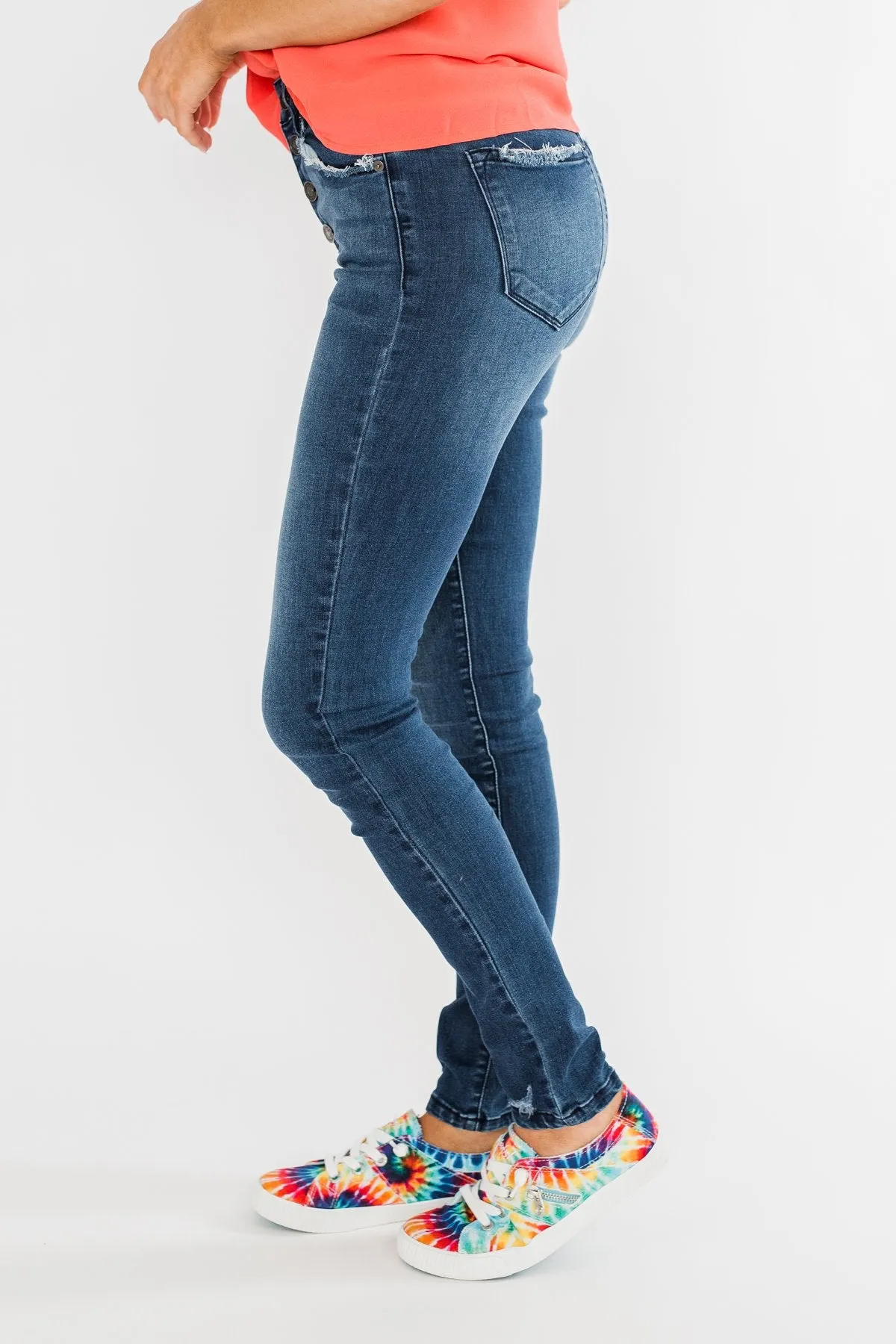 KanCan Button Fly Jeans- Kami Wash
