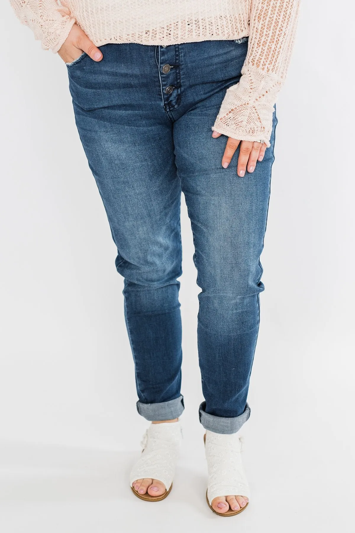 KanCan Button Fly Jeans- Kami Wash