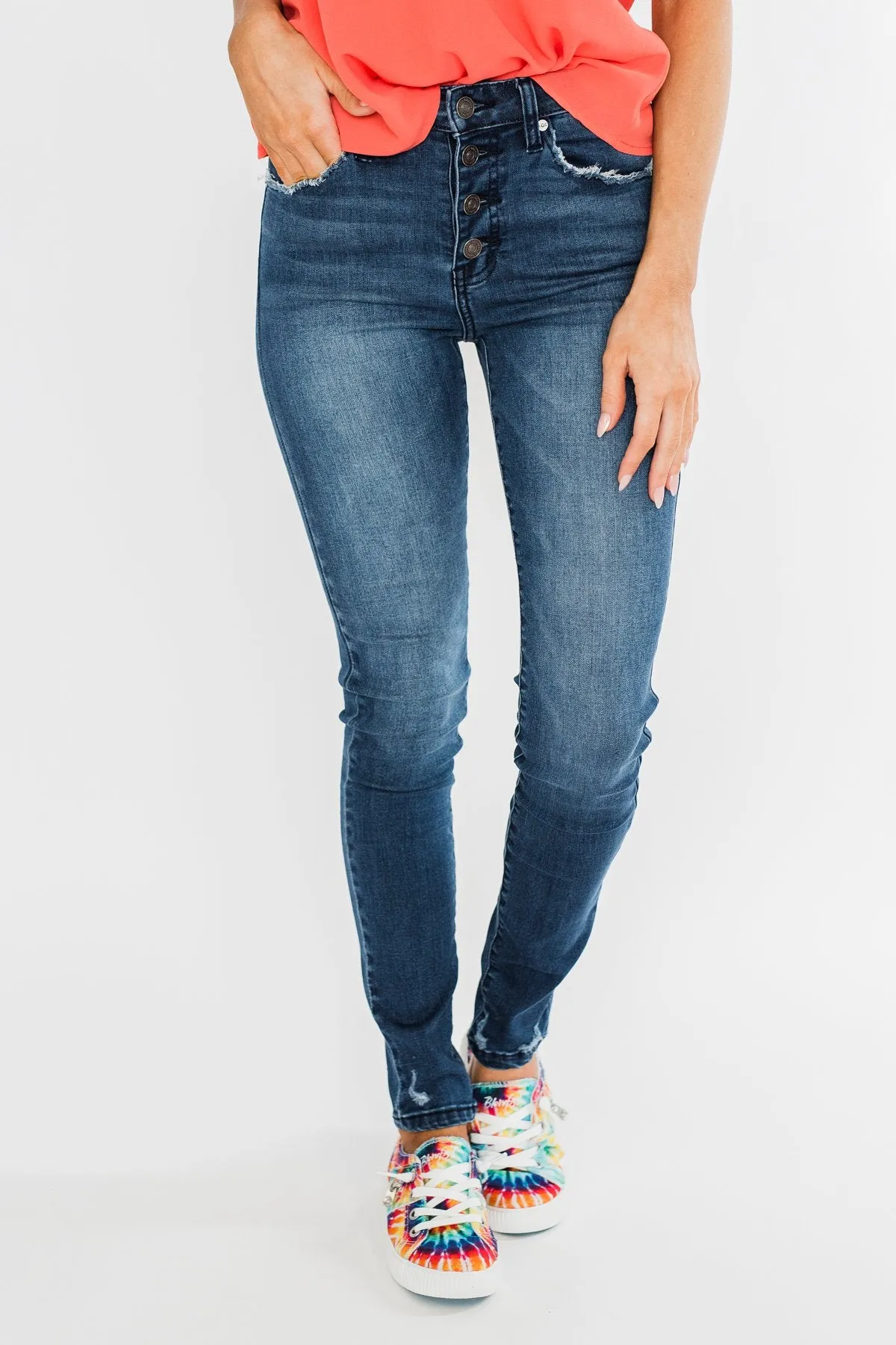 KanCan Button Fly Jeans- Kami Wash