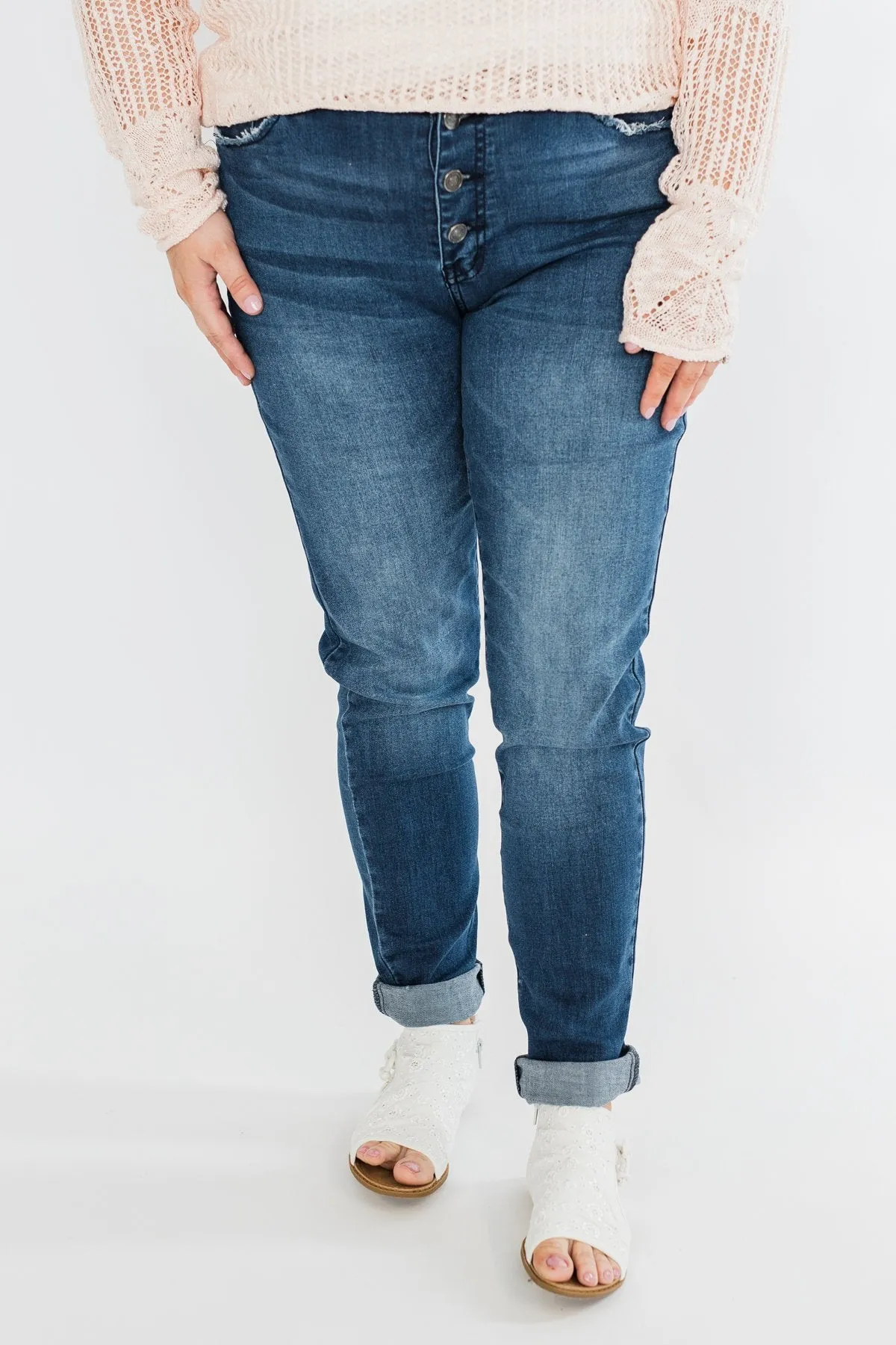 KanCan Button Fly Jeans- Kami Wash