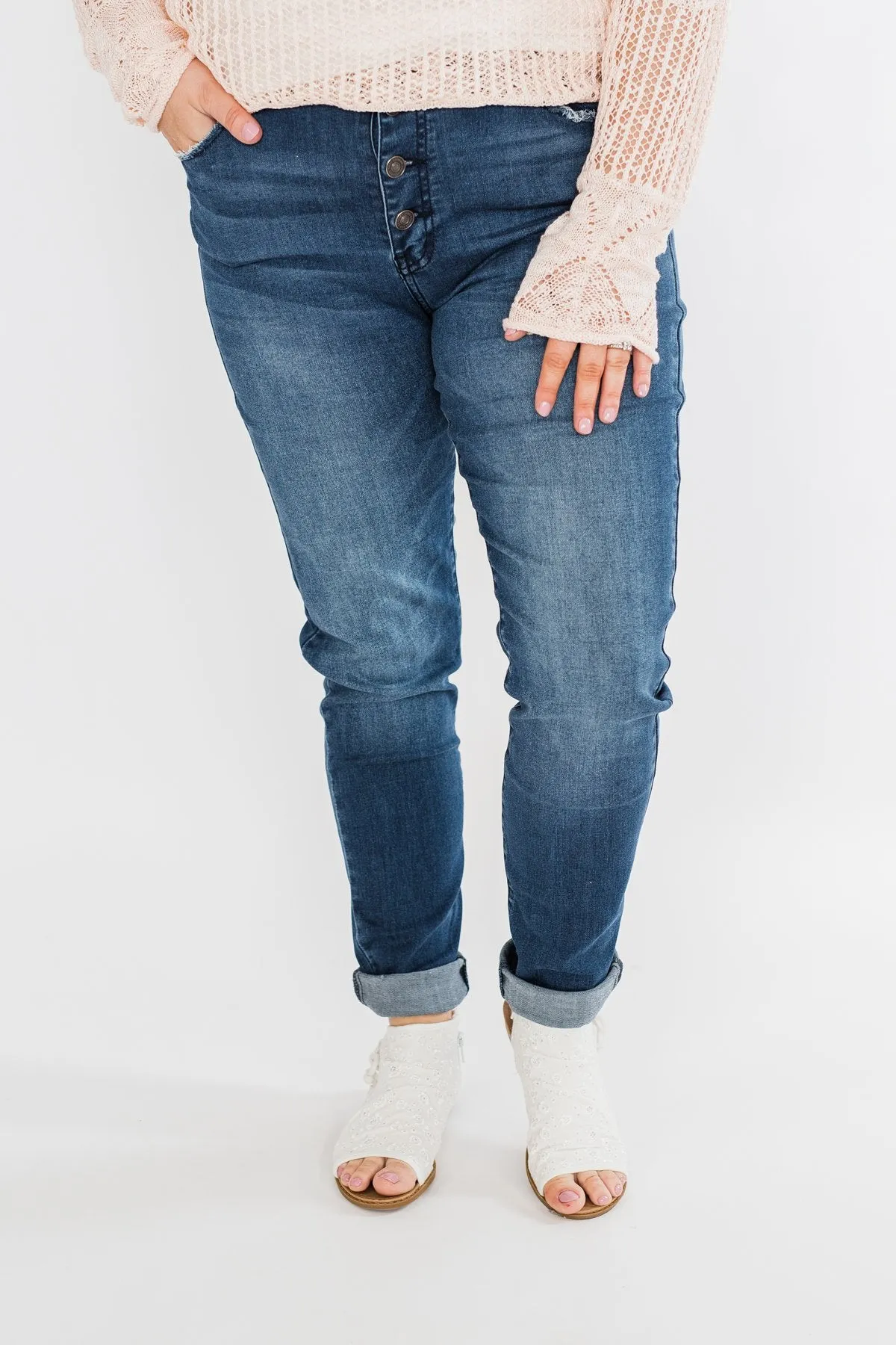 KanCan Button Fly Jeans- Kami Wash
