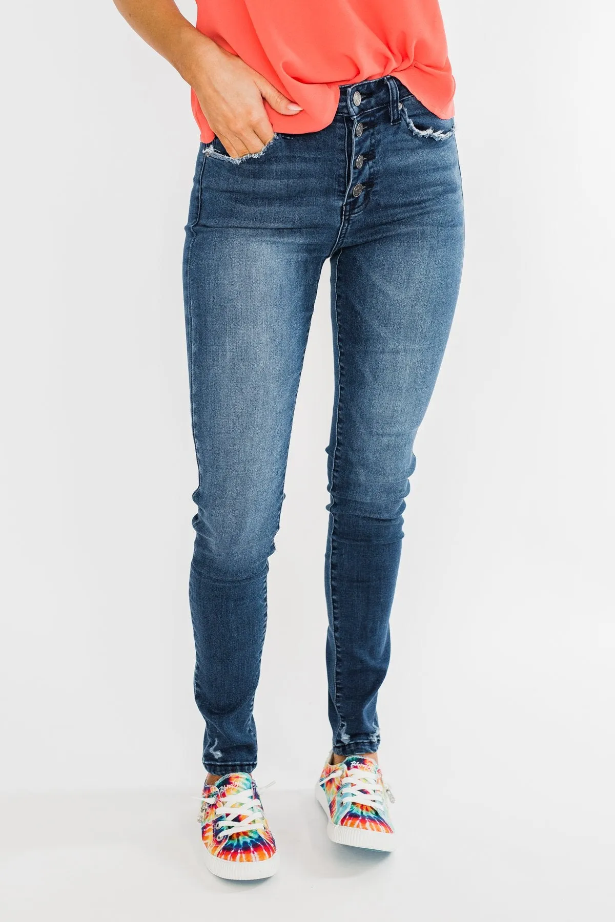 KanCan Button Fly Jeans- Kami Wash