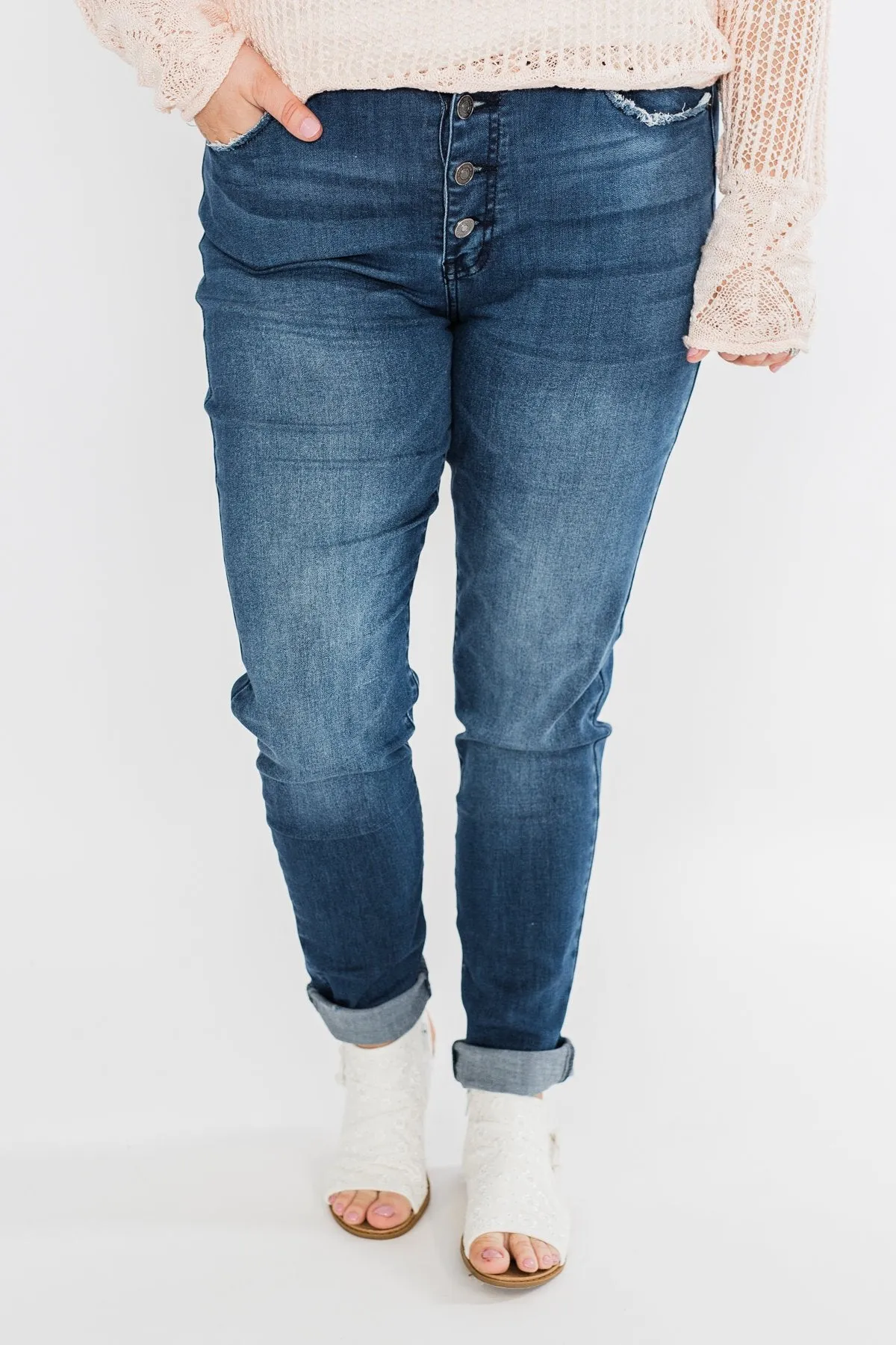 KanCan Button Fly Jeans- Kami Wash