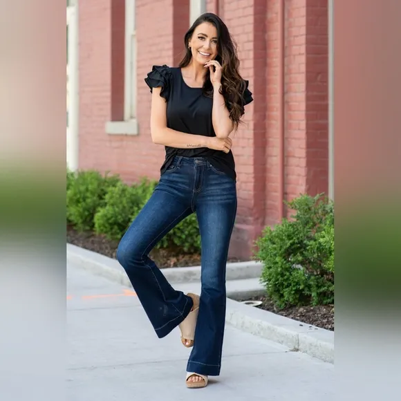 Kancan Parker high rise flare hem jeans