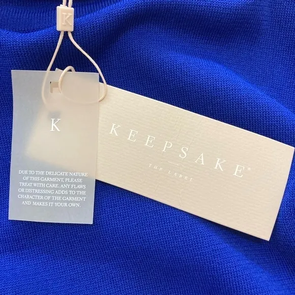 KEEPSAKE THE LABEL The Floating Knit Sweater Top in Cobalt Blue