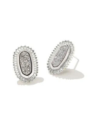 Kendra Scott - Baguette Ellie Silver Drusy Stud Earrings