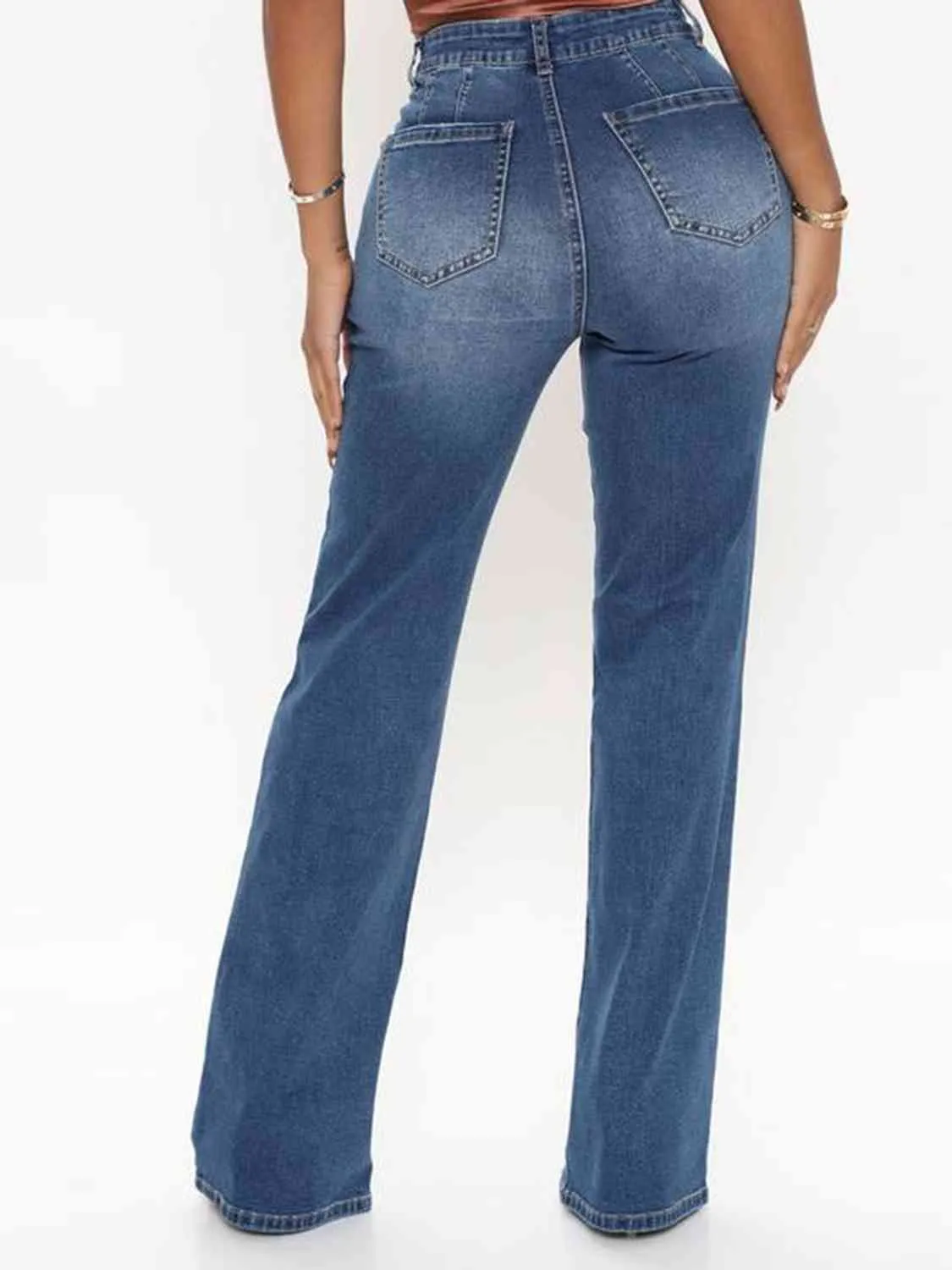 KHD Raw Hem High Waist Jeans