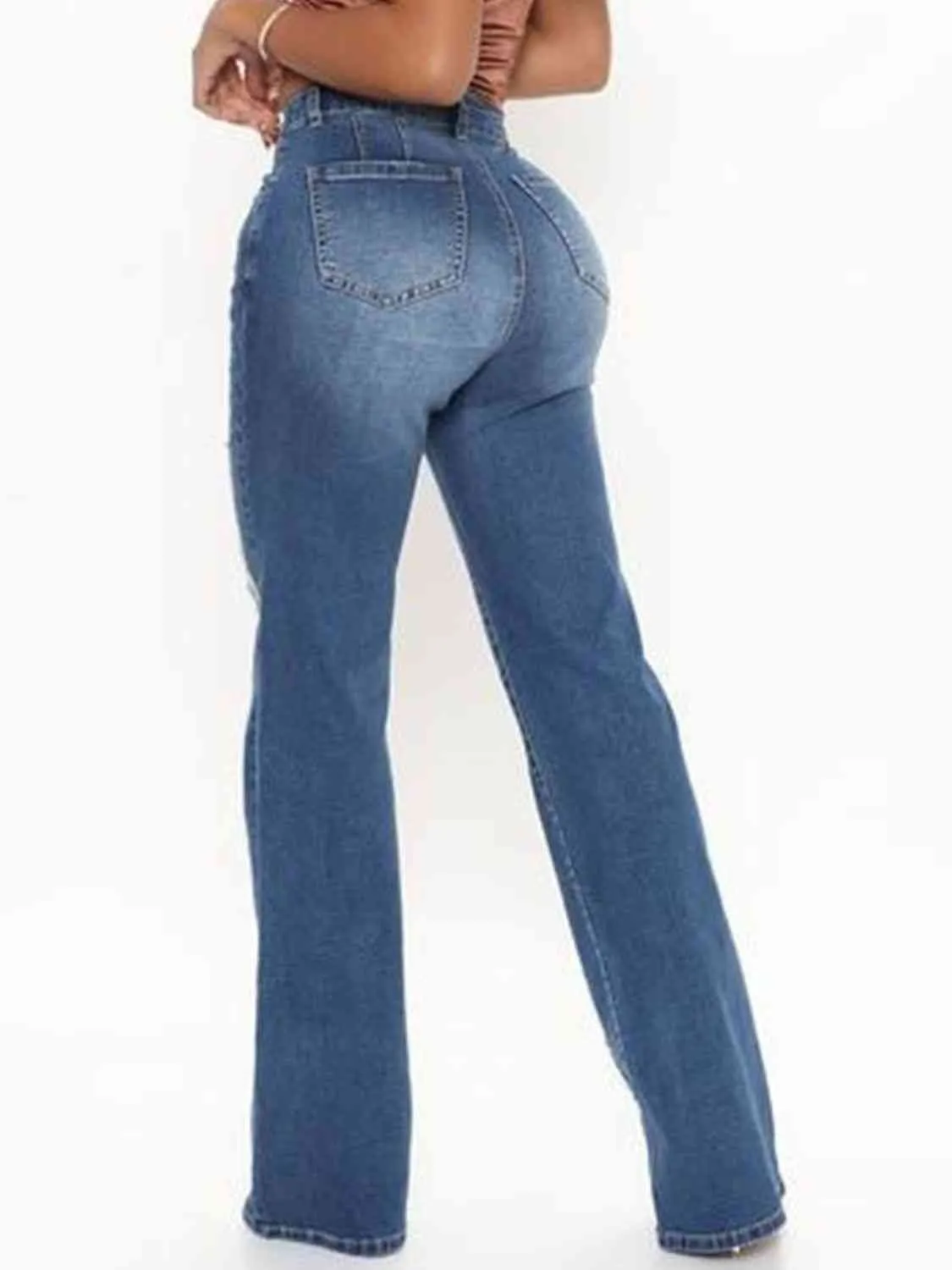 KHD Raw Hem High Waist Jeans