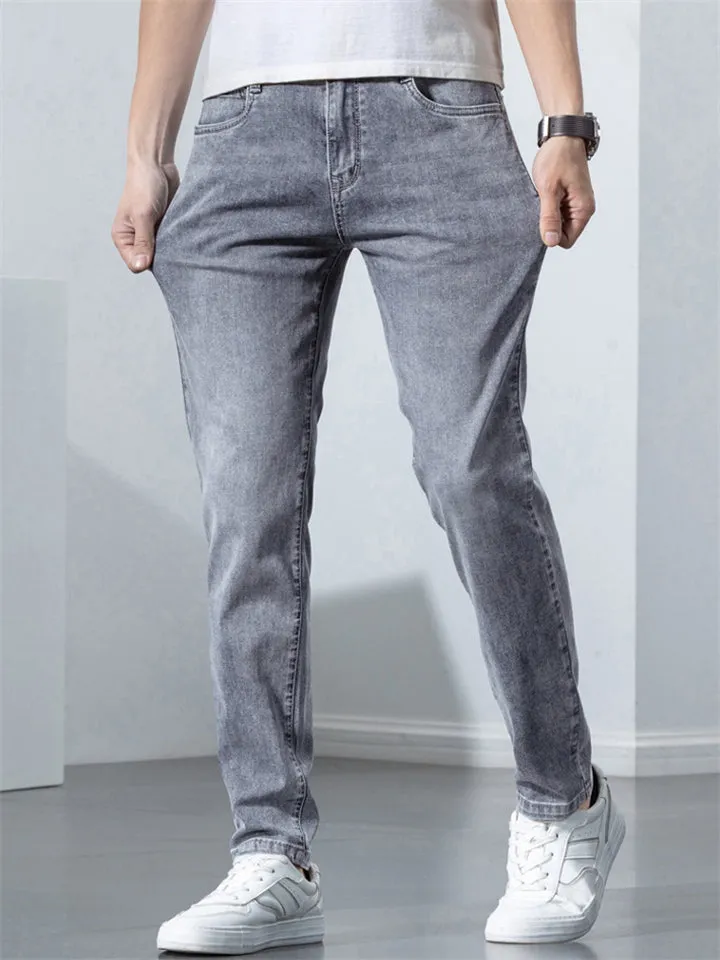 Korean Style Stretch Modern Slim Fit Men's Jeans