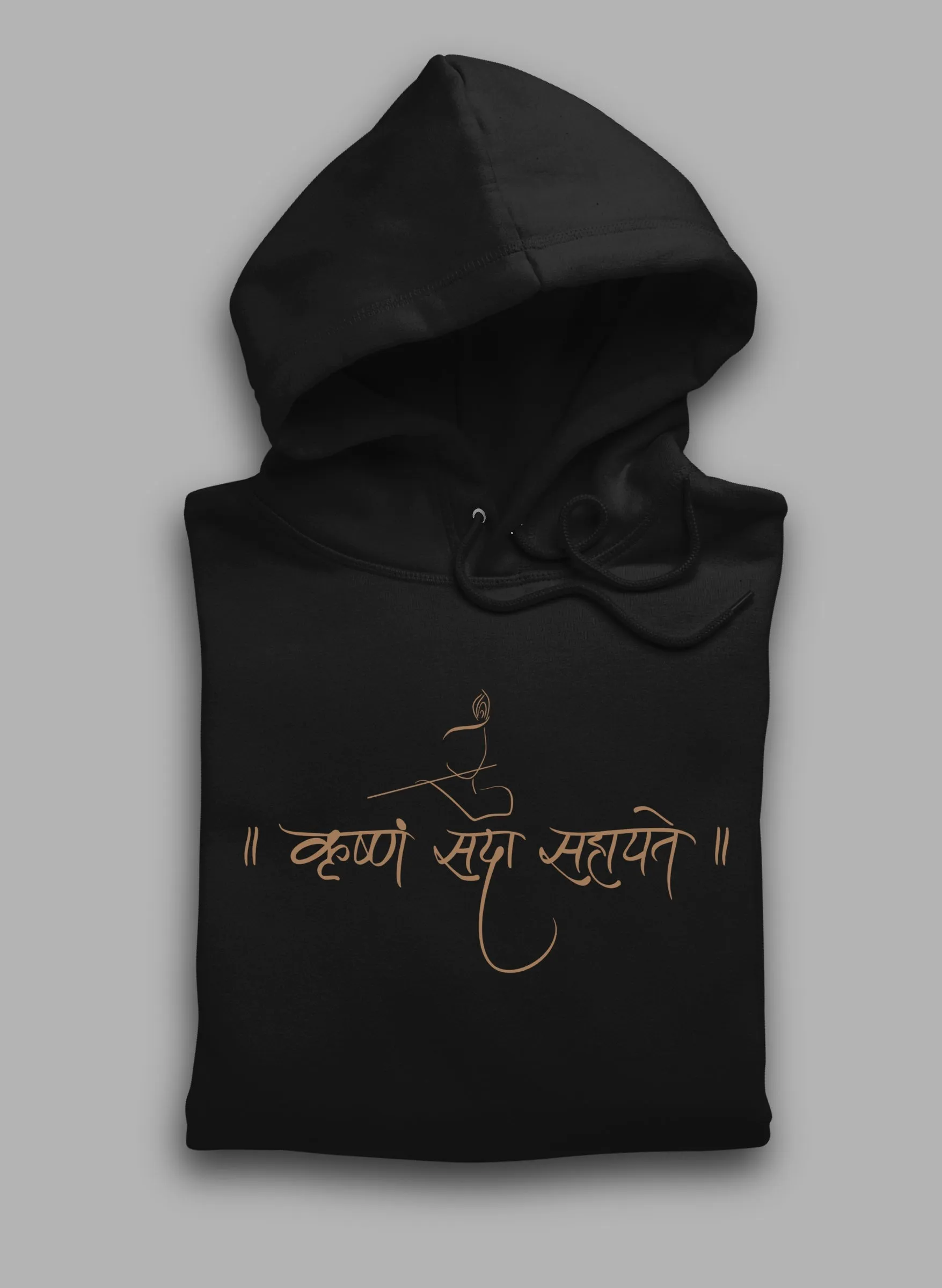 Krishna Black Winter Hoodie