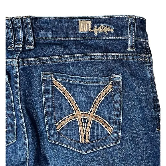 Kut From The Kloth Women Boot Cut Jeans Blue Size 6 Mid Rise Stretch Zipper