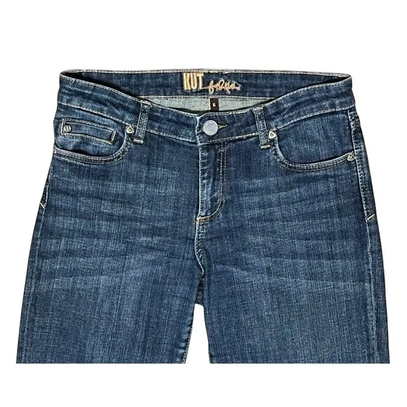 Kut From The Kloth Women Boot Cut Jeans Blue Size 6 Mid Rise Stretch Zipper