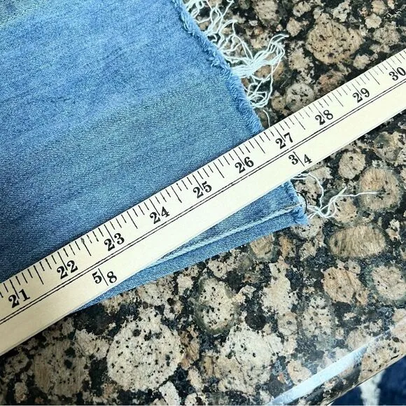 KUT From The Kloth Kelsey High Rise Ankle Flare Blue Jeans Size 6 Snap Button