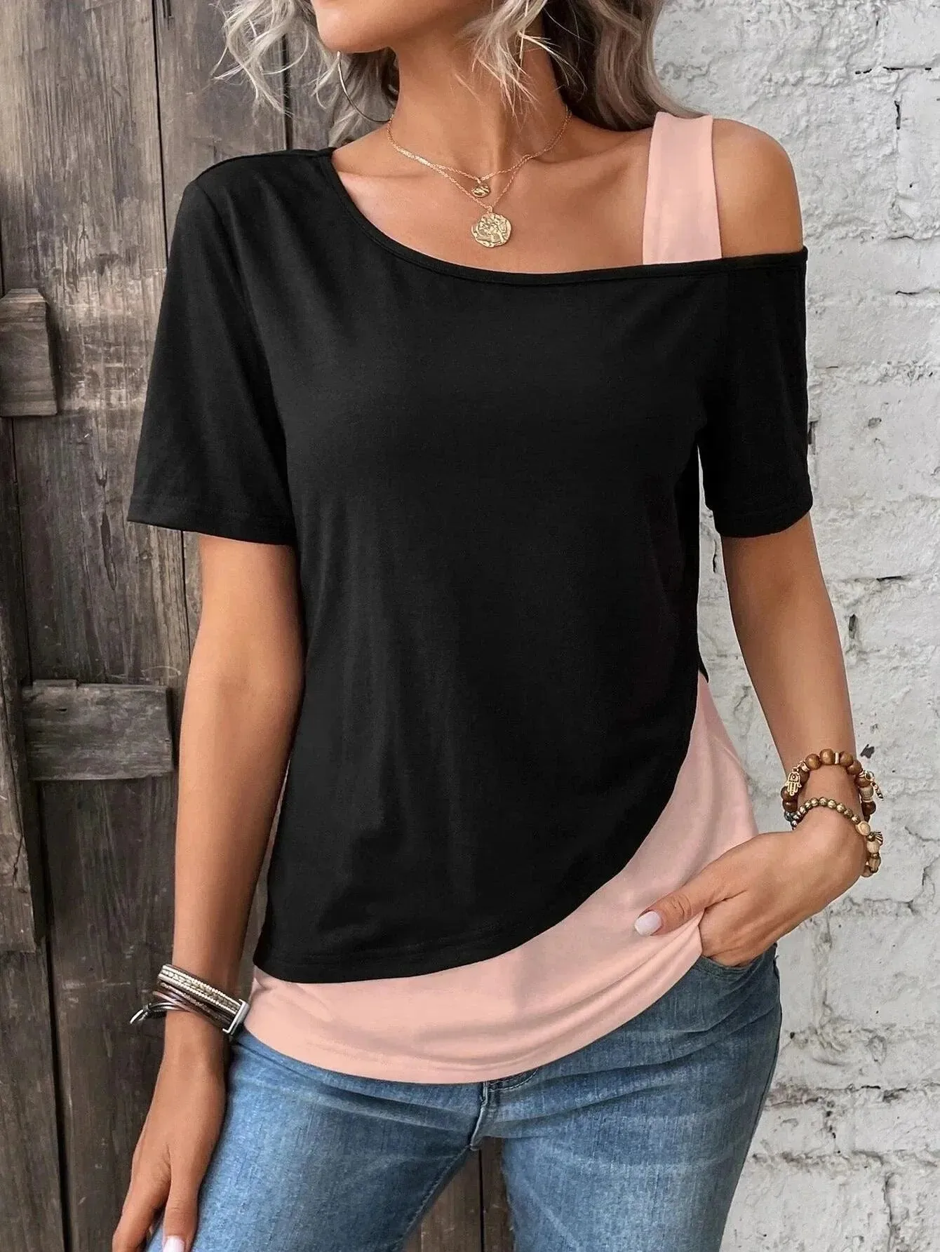 Ladies Top - Modern Two Layers - Cotton - Perfect for Casual and Neat Occasions