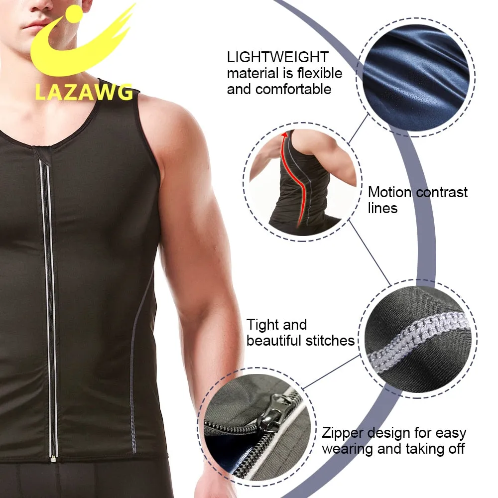 LAZAWG Men Hot Sweat Sauna  Waist Trainer Slimming  Body Shapers