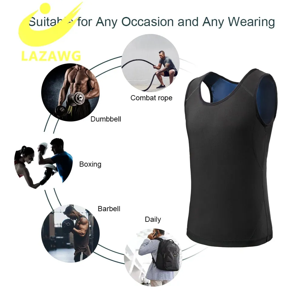 LAZAWG Men Hot Sweat Sauna  Waist Trainer Slimming  Body Shapers