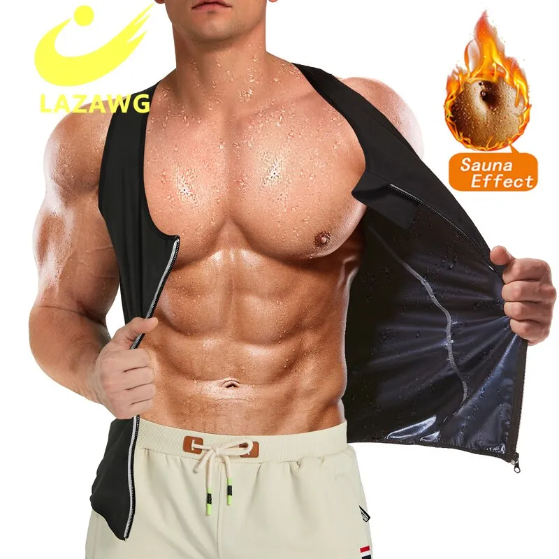 LAZAWG Men Hot Sweat Sauna  Waist Trainer Slimming  Body Shapers