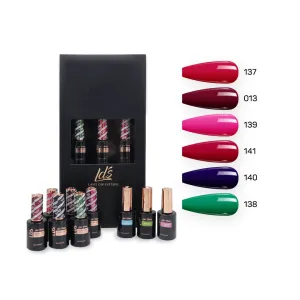 LDS Holiday Collection: 6 Healthy Gel Polishes, 1 Base Gel, 1 Top Gel, 1 Strengthener - BACKSTAGE SECRET - 137; 013; 139; 141; 140; 138