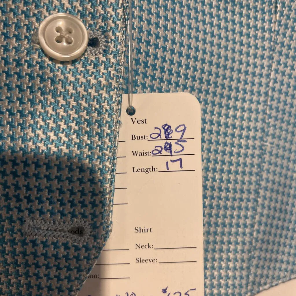 Light Blue Houndstooth Vest