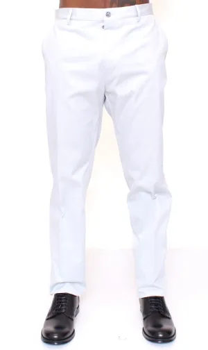 Light Blue Regular Fit Logo Dress Pants