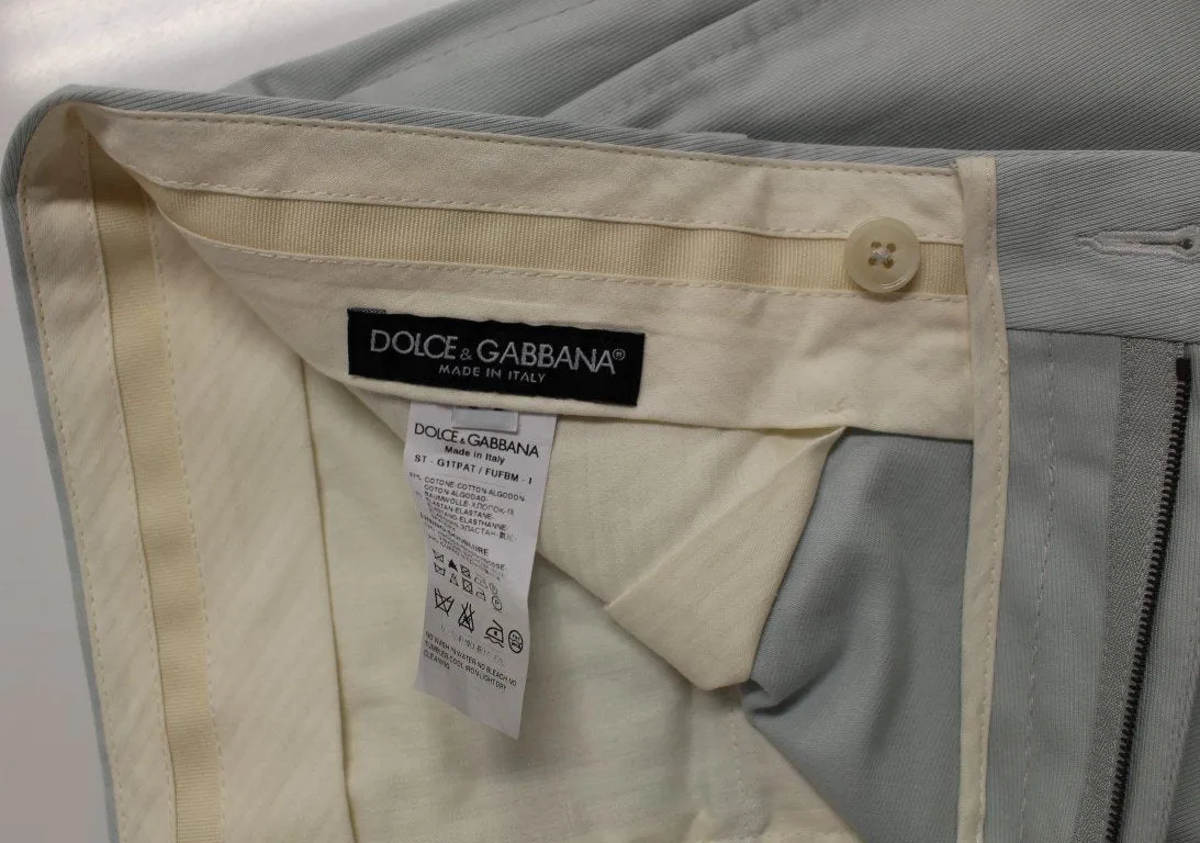 Light Blue Regular Fit Logo Dress Pants