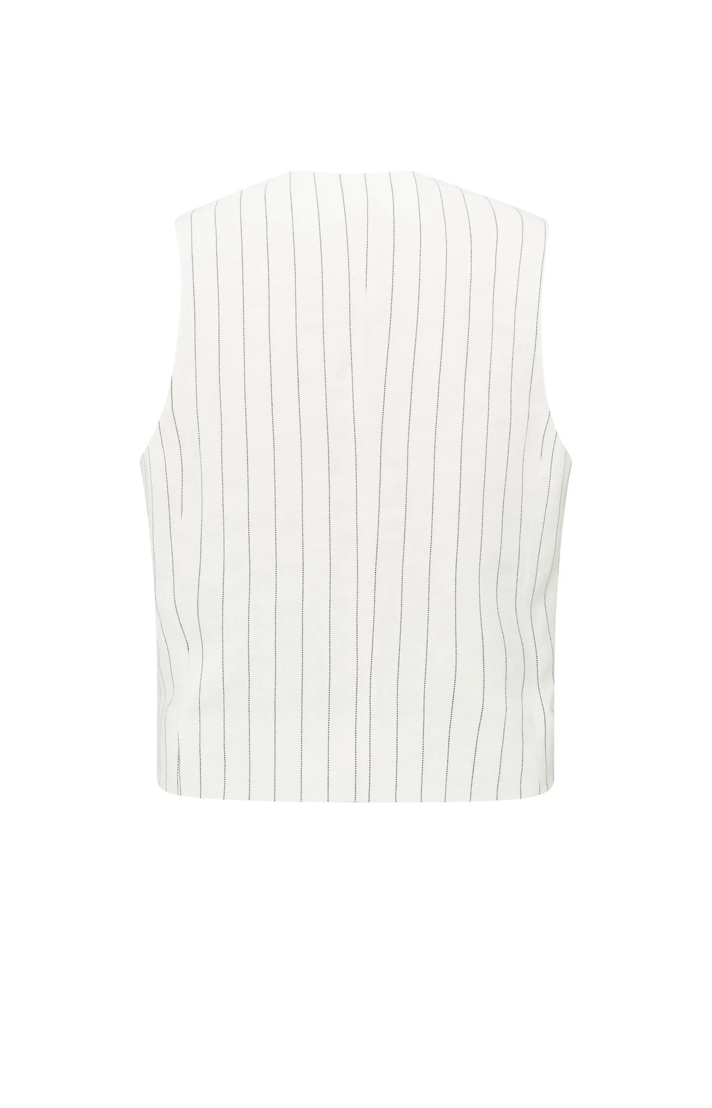 Linen blend gilet with pinstripe pattern