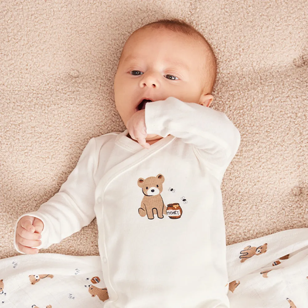 Little Cub Print Kimono Style 2 Pack Bodysuits