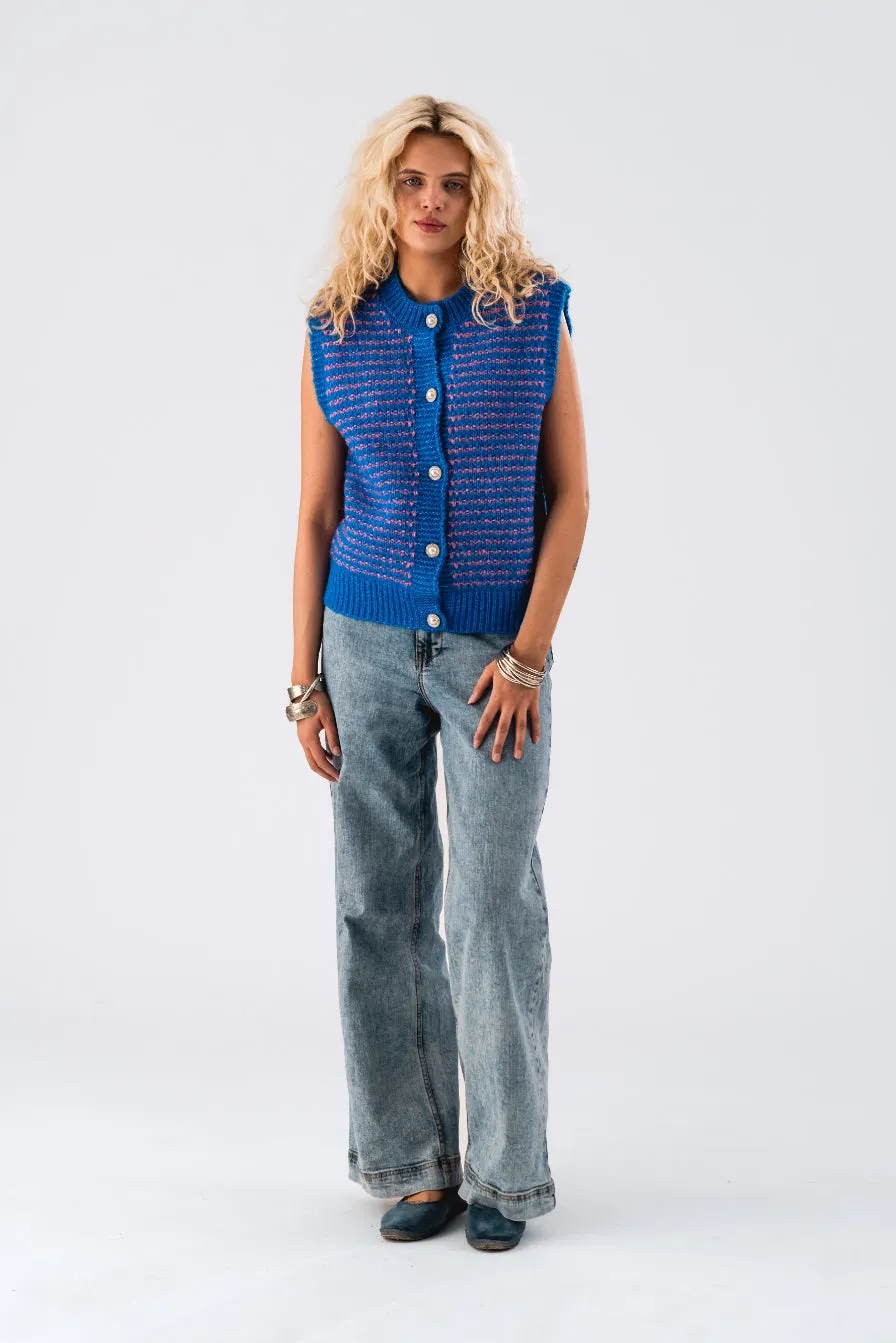 LOLLYS LAUNDRY Nynne Knit Vest | Blue
