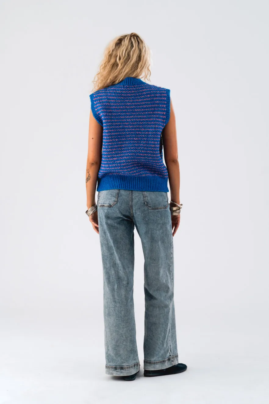 LOLLYS LAUNDRY Nynne Knit Vest | Blue