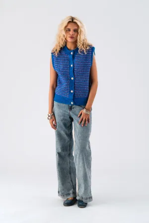 LOLLYS LAUNDRY Nynne Knit Vest | Blue
