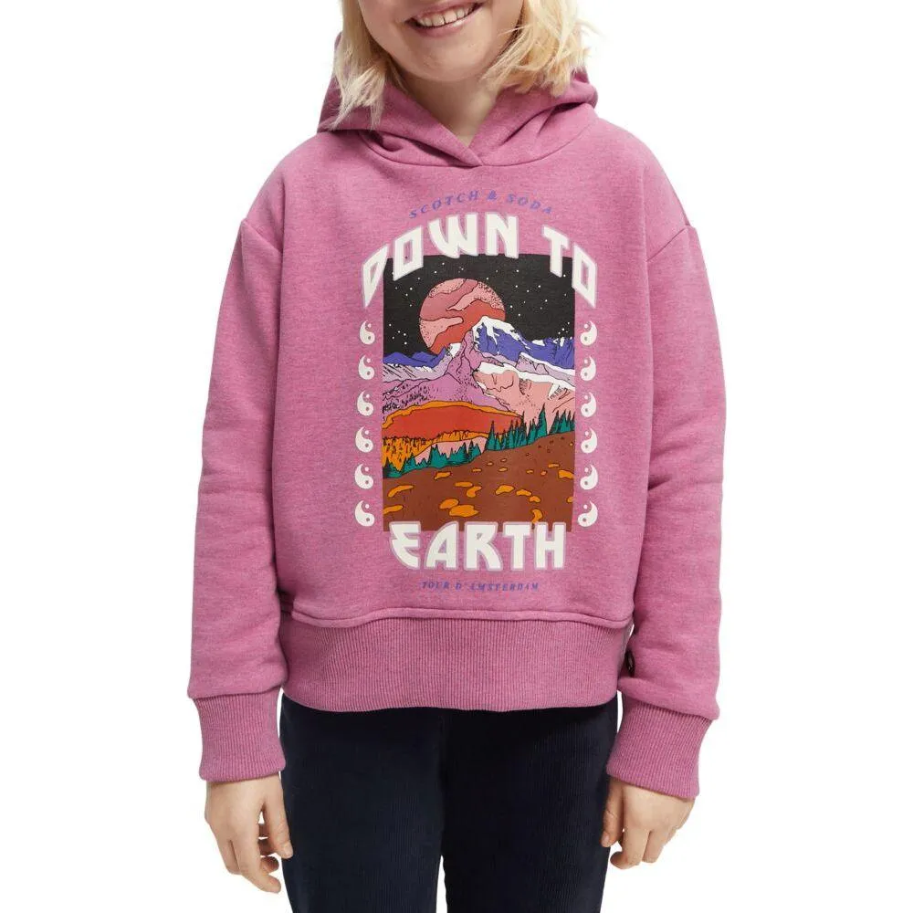 Loose-Fit Artwork Hoodie - Orchid Melange