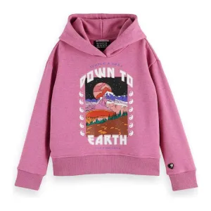Loose-Fit Artwork Hoodie - Orchid Melange