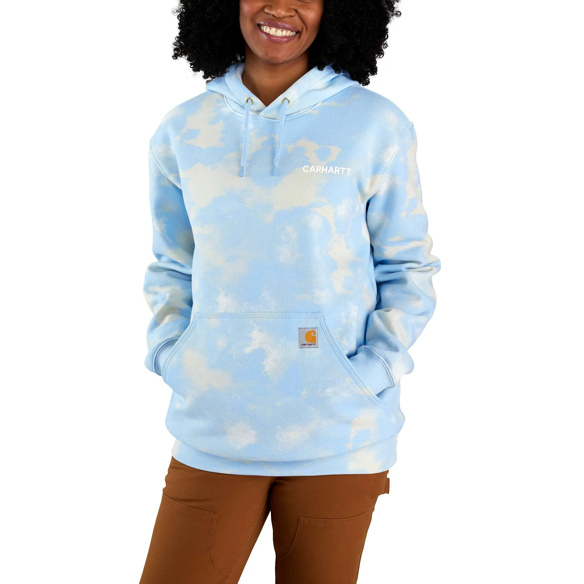 Loose Fit Midweight Hooded Watercolor Camo Sweatshirt