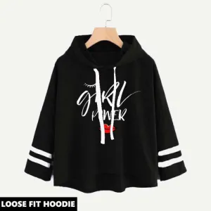 LOOSE FIT PRINTED HOODIE ( POWER PRINT )