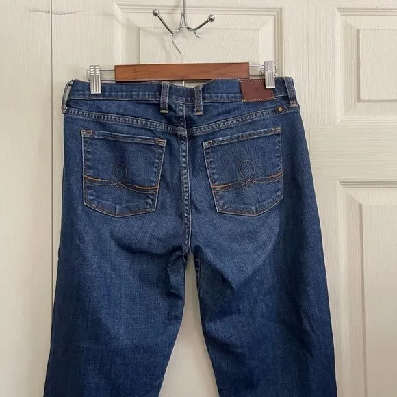 Lucky Brand Women's Sofia Boot Cut Dark Wash Mid Rise Blue Jeans size 6/28