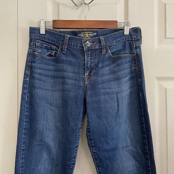Lucky Brand Women's Sofia Boot Cut Dark Wash Mid Rise Blue Jeans size 6/28