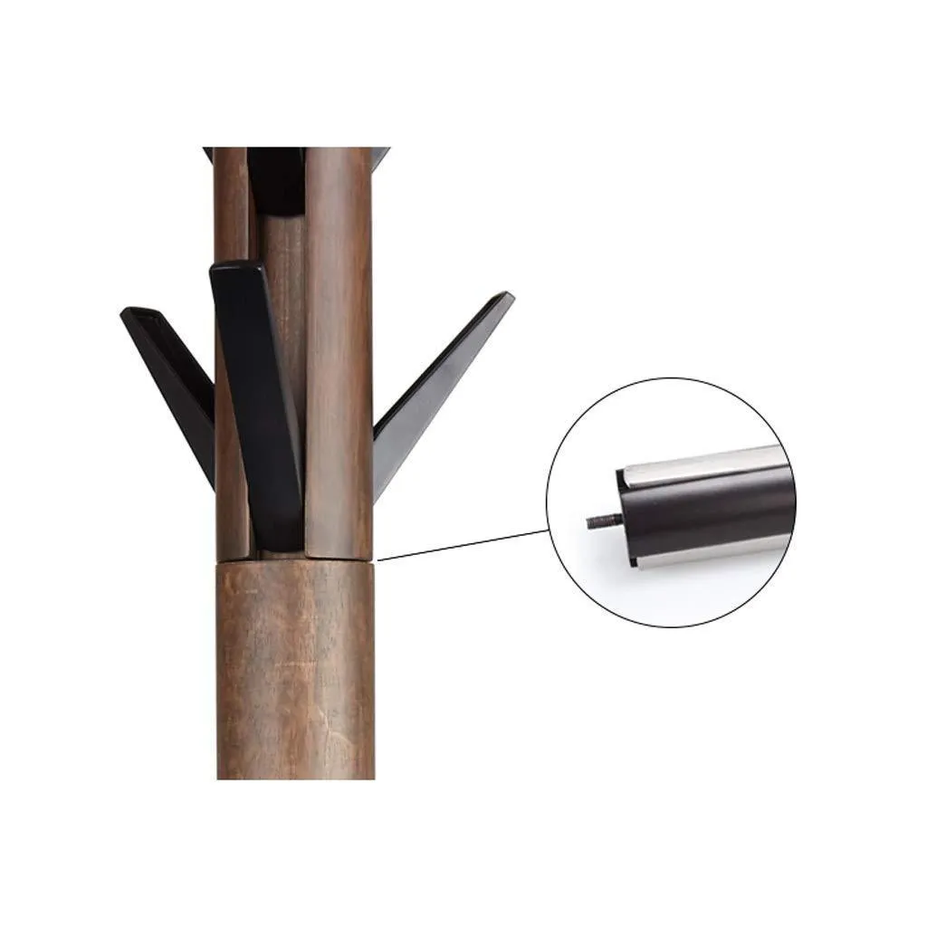 LYN-MEMORY Coat Rack, Wooden Coat Rack Hanger Hat Tote Hanger, Household Coat Rack (168.5cm) Base Diameter of About 40cm (Color : A)