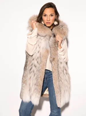 Lynx Fur Vest with Hood